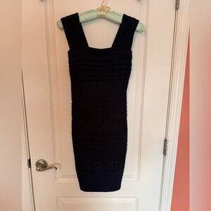 Enfocus Studio Black Textured Mini Dress